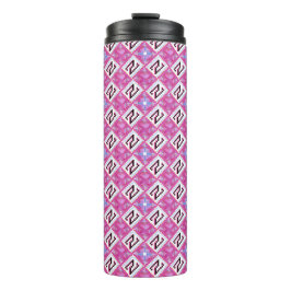 Termo Alfabeto geométrico rosa chic inicial N