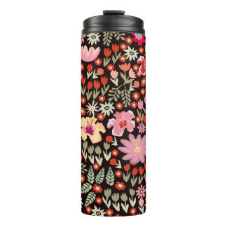 Termo Alfombra Floreciente: Vintage floral sin foco.