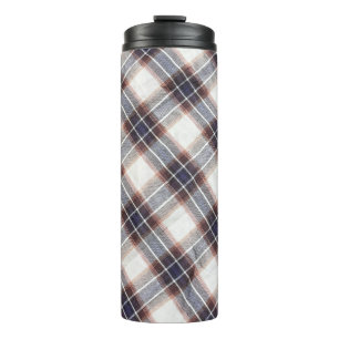 Termo algodón ecológico de Gingham en colores otoñale