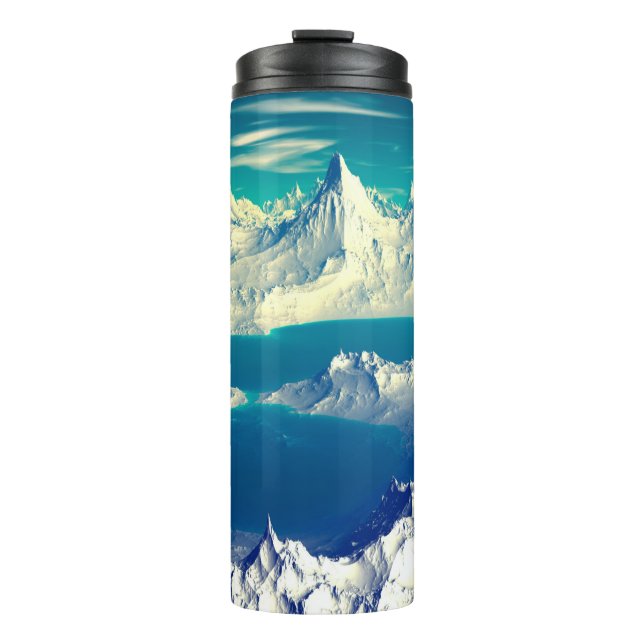 Termo Alien Planet - Material gráfico de computadora 3D. (Anverso)