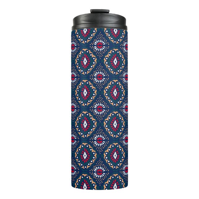 Termo Allure azteca: Elegancia tribal a rayas (Anverso)