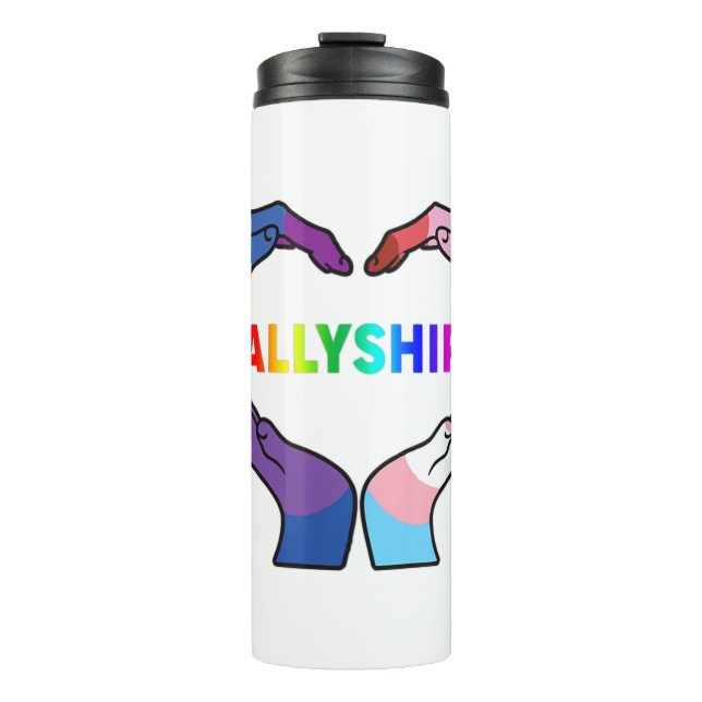 Termo Allyship Heart LGBT Support Protect Kids Rainbow F (Anverso)
