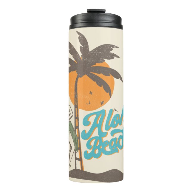 Termo Aloha Beach Hula Chica Hawaii Retro Hawái (Anverso)