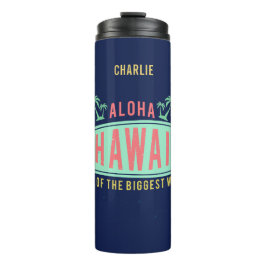 Termo Aloha Hawaiian Surfer nombre personalizado tumbler