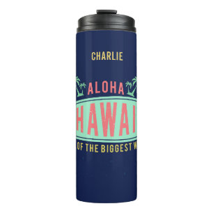 Termo Aloha Hawaiian Surfer nombre personalizado tumbler