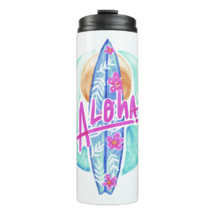 Termo Aloha Hawaiian Surfer nombre personalizado tumbler