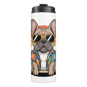 Termo Aloha Pup – Frio Bulldog Francés Ambiente de Playa