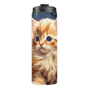 Termo Alphonse Mucha Art Nouveau Naranja Cat