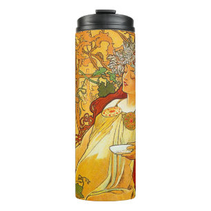 Termo Alphonse Mucha Art Nouveau Otoño