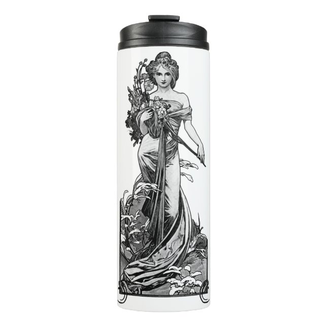 Termo Alphonse Mucha Flores Rota (Anverso)