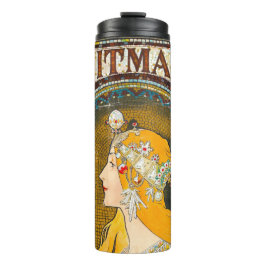 Termo Alphonse Mucha vincula el anuncio de Whitman