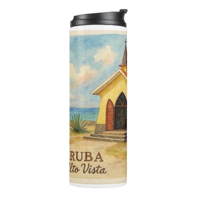 Termo Alto Vista Aruba acuarela (Rotado hacia la izquierda)