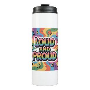 Termo Alto y orgulloso - Colorido aliado psicodélico LGB