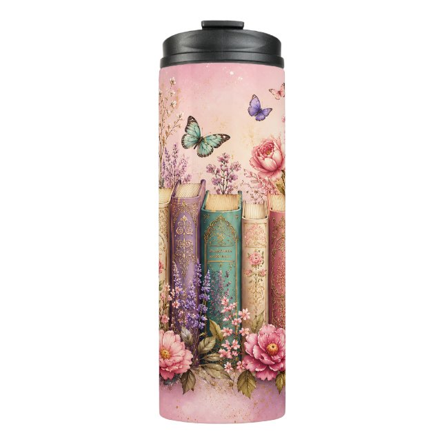 Termo Amante de Libros Florales (Anverso)
