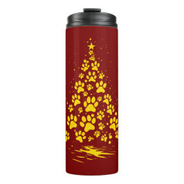 Termo Amante de Perros Huella de Pata Árbol de Navidad 4
