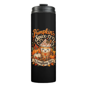 Termo Amante del café de calabaza otoñal acogedor sonrie