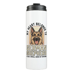 Termo Amante del Pastor Alemán Grabado Vintage Perro Div