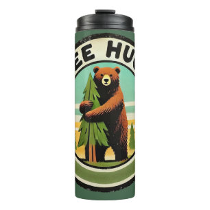 Termo Amantes del oso de la naturaleza abraza árboles