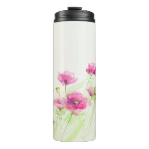 Termo Amapolas pintadas 3 de la acuarela