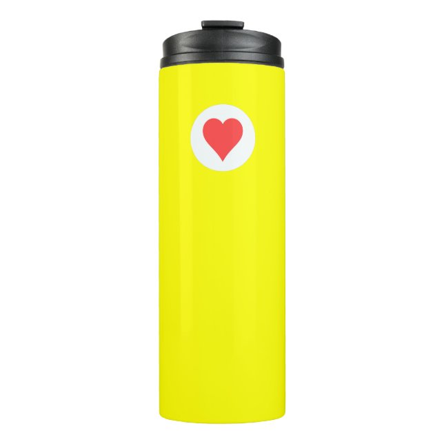 TERMO AMARILLO CON CORAZÓN ROJO (Anverso)