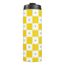 Amarillo controlado con Tumbler Termal del Corazón