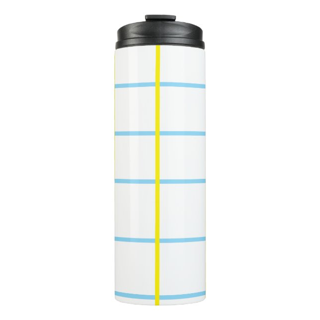 Termo Amarillo Unisex, Blanco Azul   (Anverso)