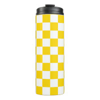 Amarillo Vibrante y Cuadros de Ajedrez Retro Blanc