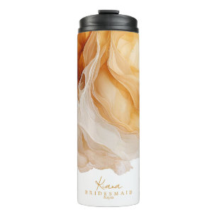 Termo Amber Brandy Abstract Ink Wedding Party ID1089
