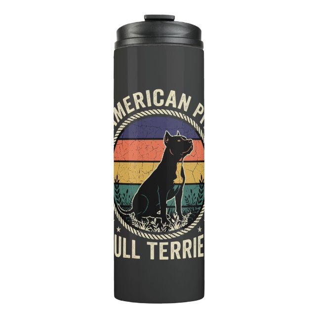 Termo American Pit Bull Terrier Perro Cuerda Atardecer V (Anverso)