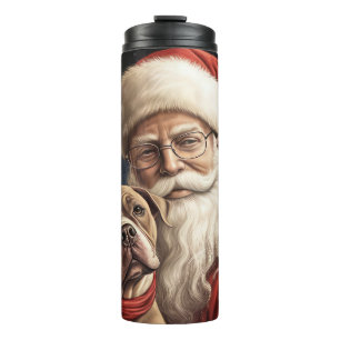 Termo American Staffordshire con Santa Claus Navidad