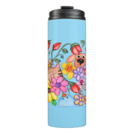 Termo Amigos Animales Entre las Flores