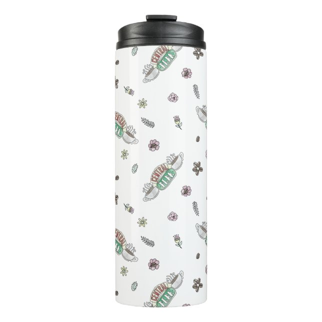 Termo AMIGOS™ | Patrón de acuarela de café de Perk centr (Anverso)