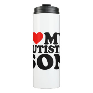 Termo Amo a mi hijo autista, corazón a mi hijo con autis