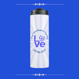 Termo Amo azul de la bandera del corazón de Grecia perso