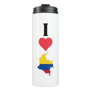 Termo Amo Colombia Vertical I Heart Country Flag Map
