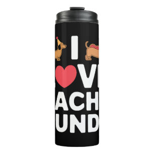Termo Amo el Ilustracion divertido de Dachshunds con Gua