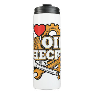 Termo Amo las revisiones de aceite Chistoso mecánico de