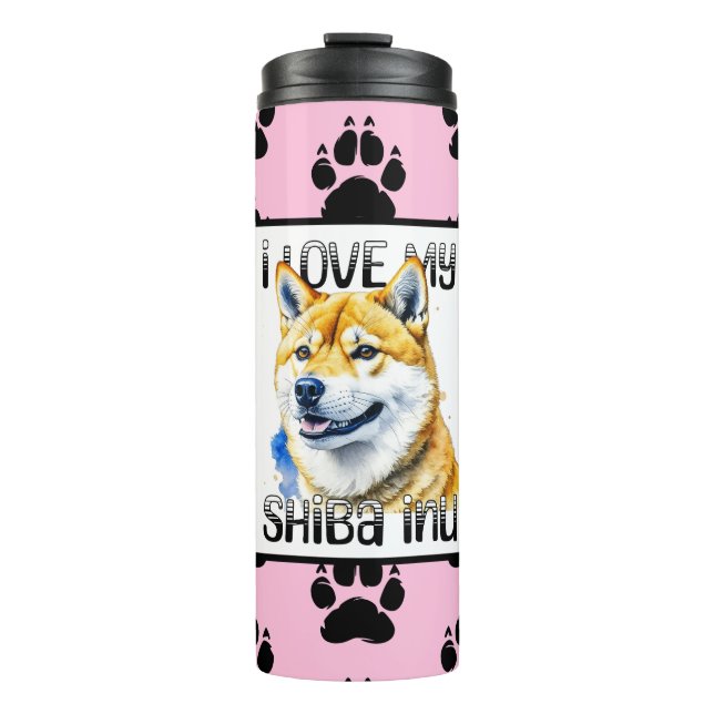 Termo Amo Mi Shiba Inu | Propietario de perros (Anverso)