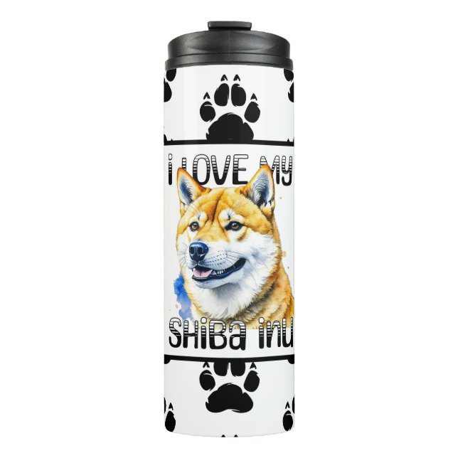 Termo Amo Mi Shiba Inu | Propietario de perros (Anverso)