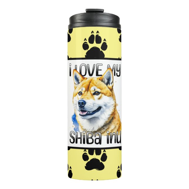 Termo Amo Mi Shiba Inu | Propietario de perros (Anverso)