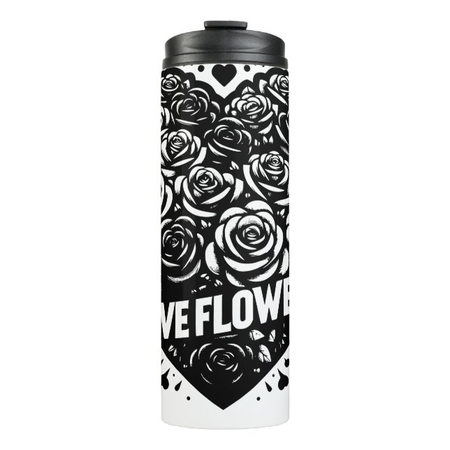 Termo Amor de Flor Blanca y Negra (Anverso)
