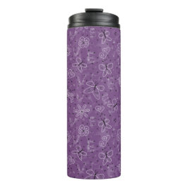 Termo AMOR de mariposa violeta malva - patrón sin fisura