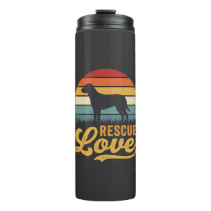 Termo Amor de rescate Perro retro Atardecer_1