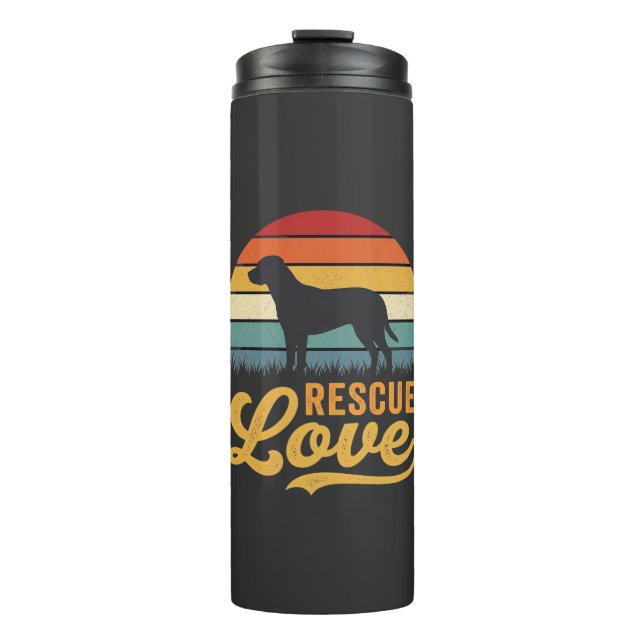 Termo Amor de rescate Perro retro Atardecer_1 (Anverso)