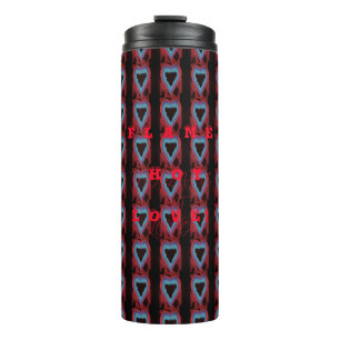 Termo Amor pasión arte caliente diseño rojo niebla azul