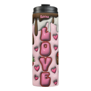 Termo Amor personalizado Fresa chocolate 3D