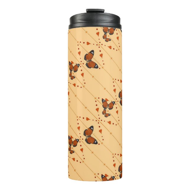 Termo Amor y mariposas en versión naranja 2 (Anverso)