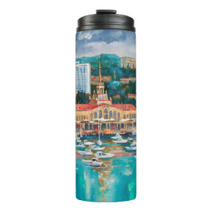 Termo An oil painting on canvas. Panorama of Sochi. Arch