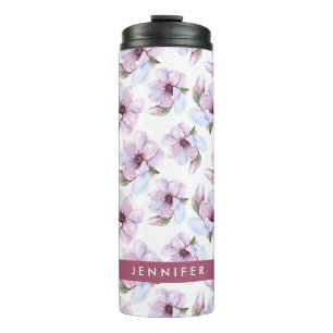 Termo Añada su estampado de flores el   romántico