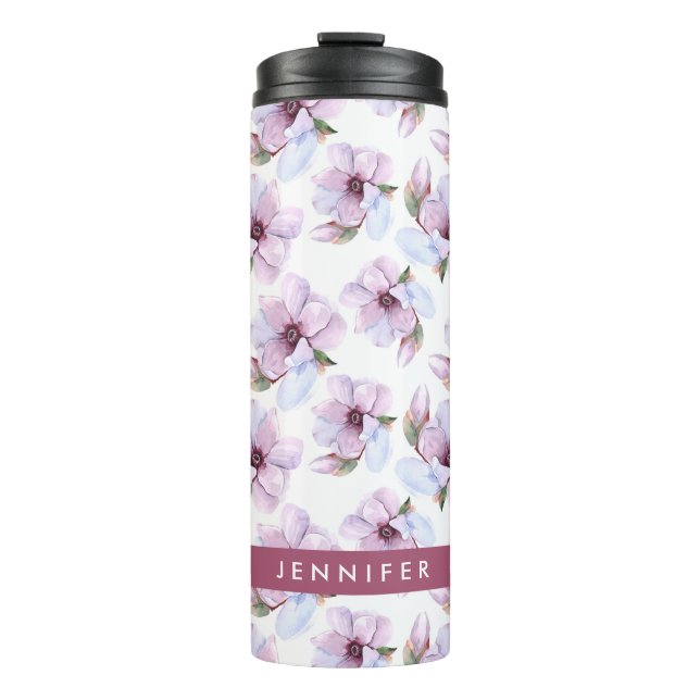 Termo Añada su estampado de flores el | romántico (Anverso)